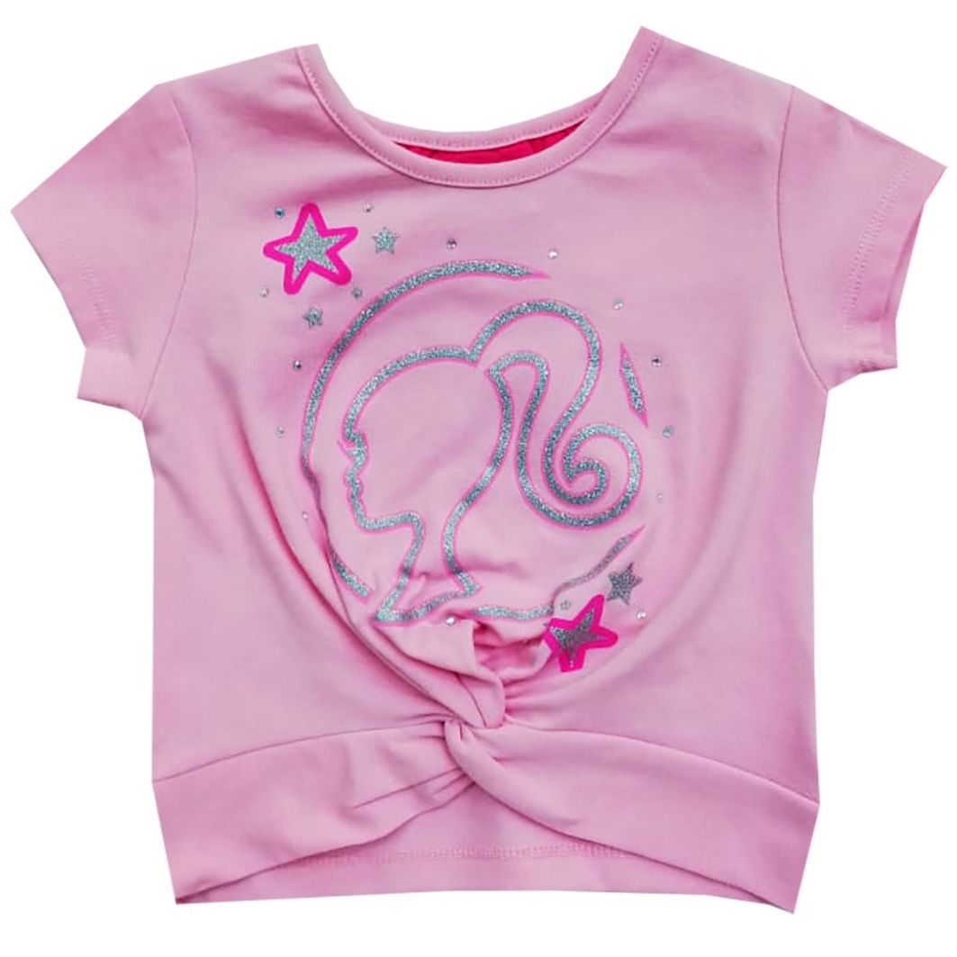 Playera para Niña Manga Corta con Estampado Barbie