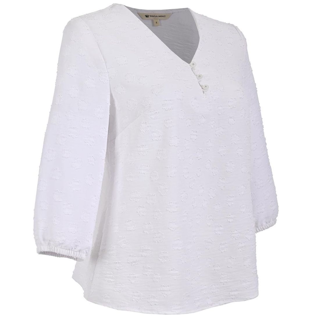 Blusa Pavla Mint Manga 3/4 Cuello V