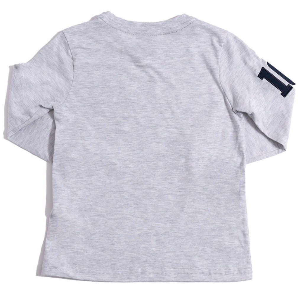 Playera para Niño Manga Larga Básica Gris Jaspe Estampados Royal Polo Club