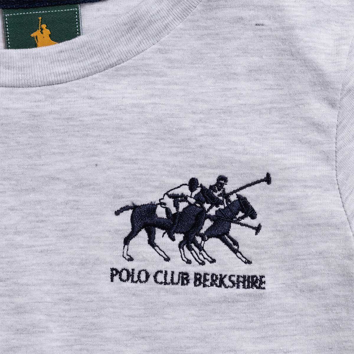 Playera para Niño Manga Larga Básica Gris Jaspe Estampados Royal Polo Club
