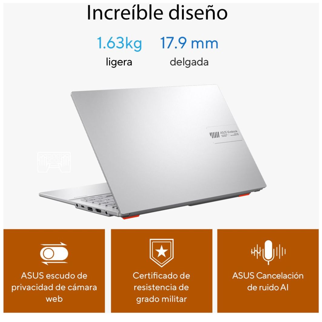 Laptop Asus Vivobook Go R5 7520U 16 Ram 512G+ Mochila y Mouse