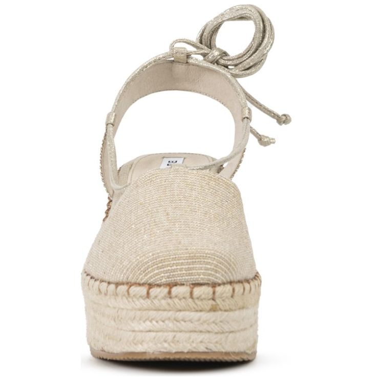 Alpargata con Cuña y Yute Oro Brantano