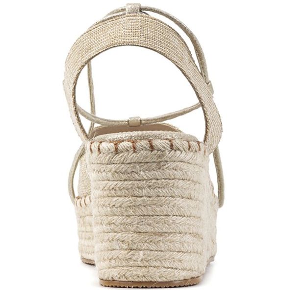 Alpargata con Cuña y Yute Oro Brantano