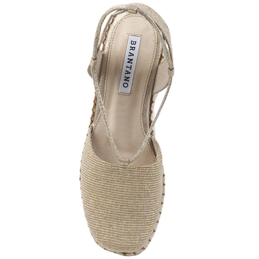 Alpargata con Cuña y Yute Oro Brantano