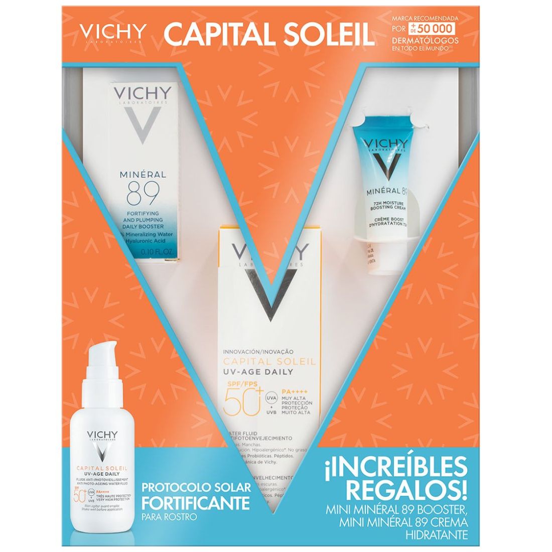 Kit Fortificante: Capital Soleil  Uv Age + Mini M89 Booster + Mini M89 10Ml