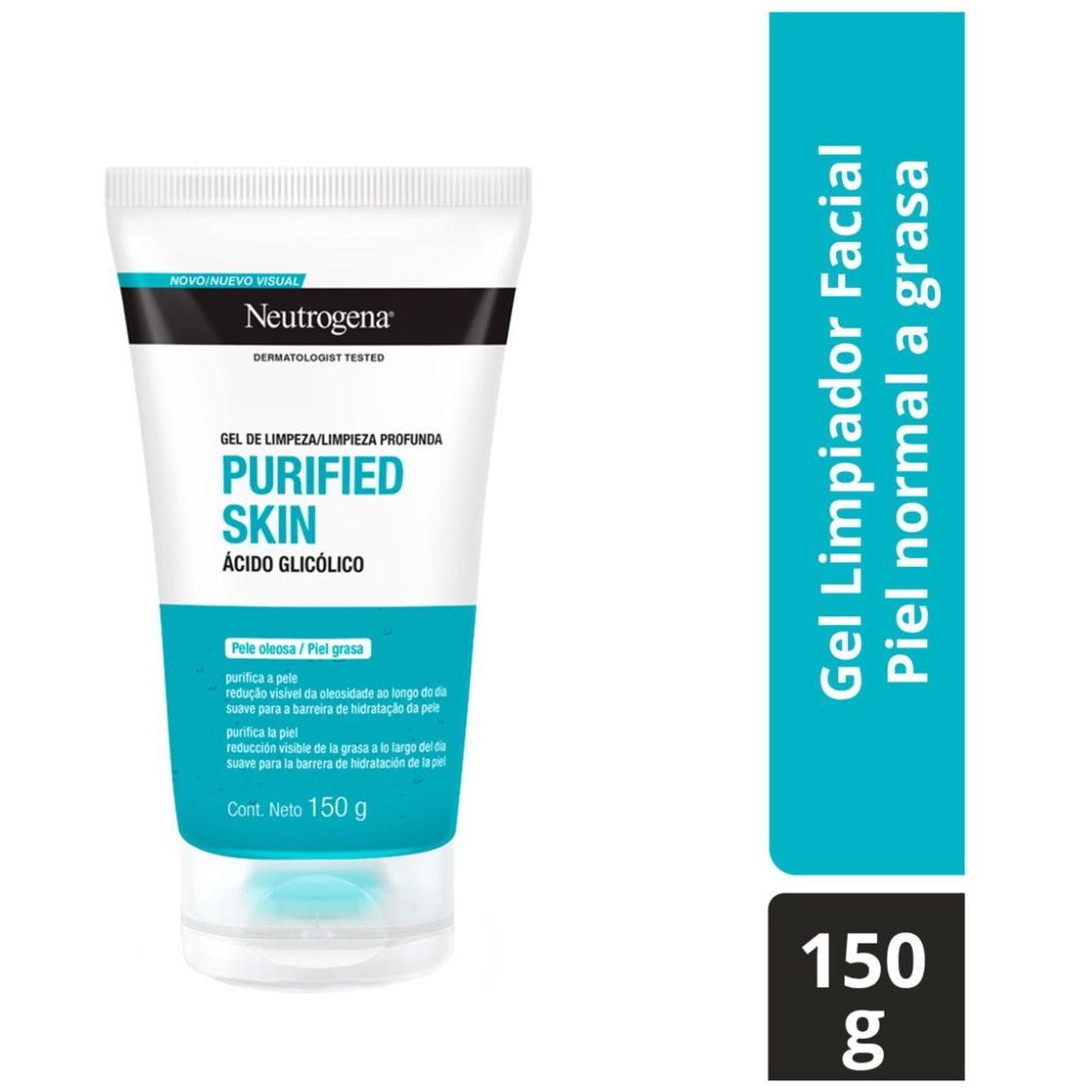 Neutrogena Gel Limpiador Facial Purified Skin Ácido Glicólico 150G