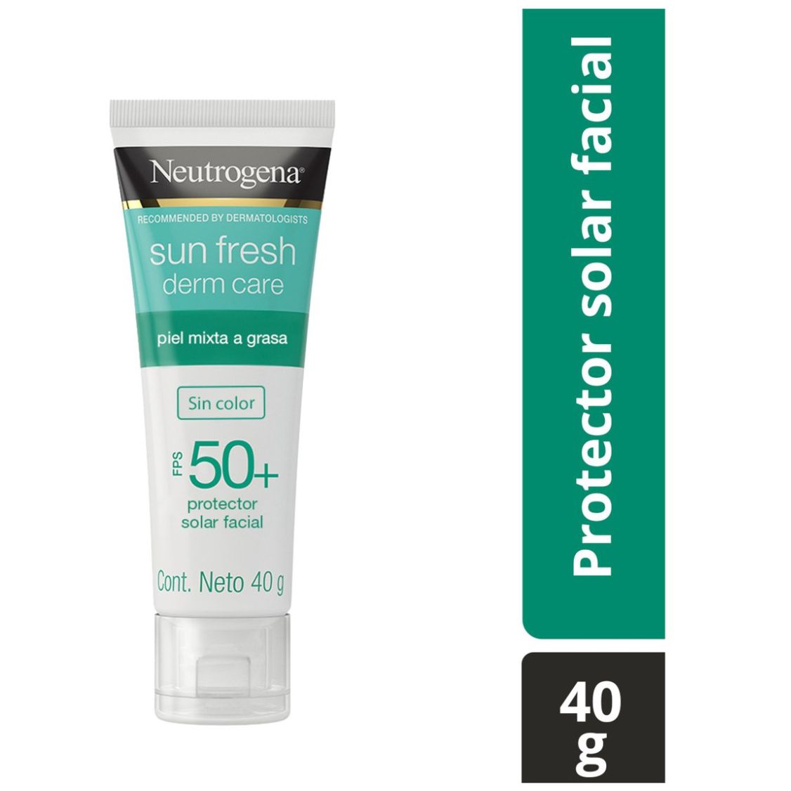 Neutrogena Protector Solar Facial Sin Color Sun Fresh Derm Care Niacinamida Fps50+ 40G