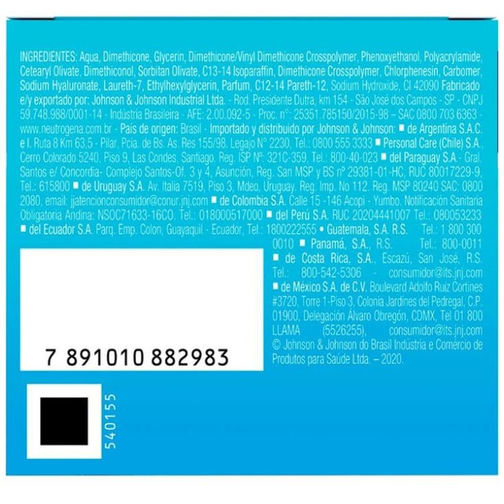 Neutrogena Hydro Boost Crema Hidratante Facial en Gel Ácido Hialurónico 50G