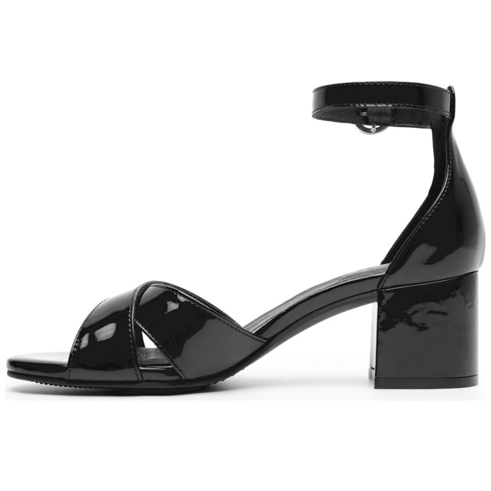 Sandalia con Tacón y Ajuste Pulsera en Color Negro para Mujer Flexi