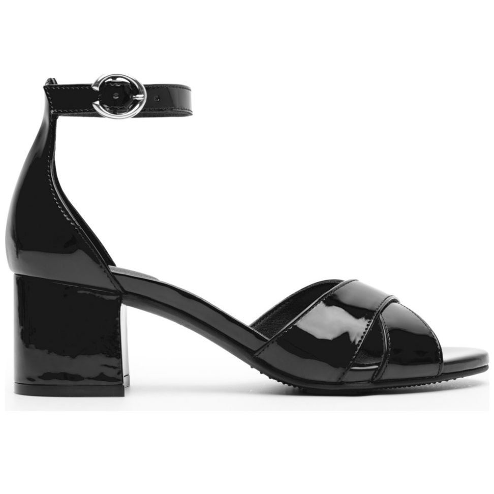 Sandalia con Tacón y Ajuste Pulsera en Color Negro para Mujer Flexi