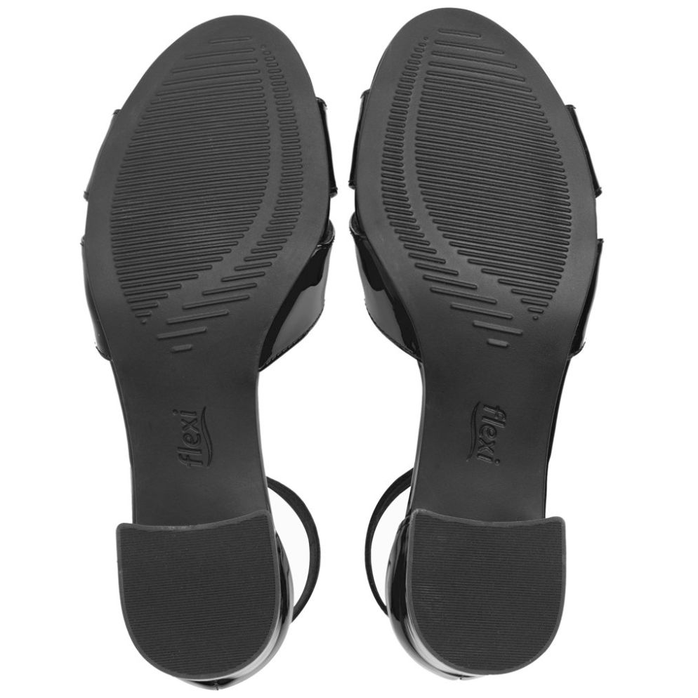 Sandalia con Tacón y Ajuste Pulsera en Color Negro para Mujer Flexi