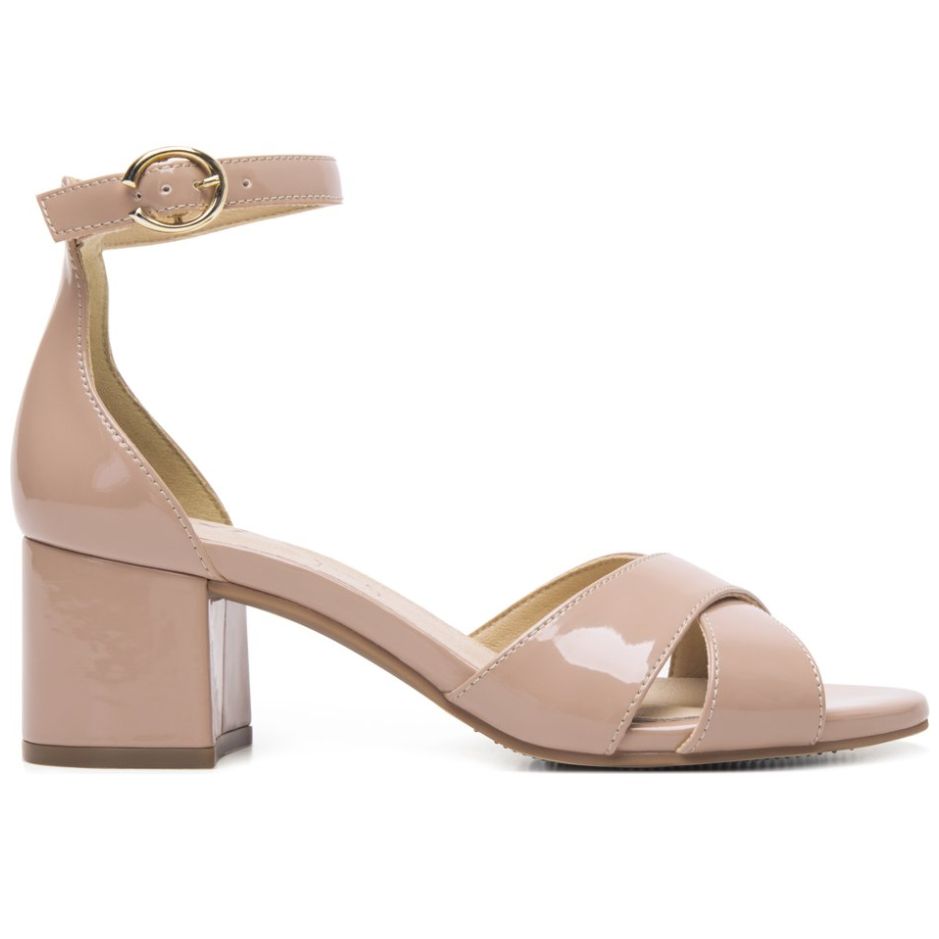 Sandalia con Tacón y Ajuste Pulsera en Color Beige para Mujer Flexi