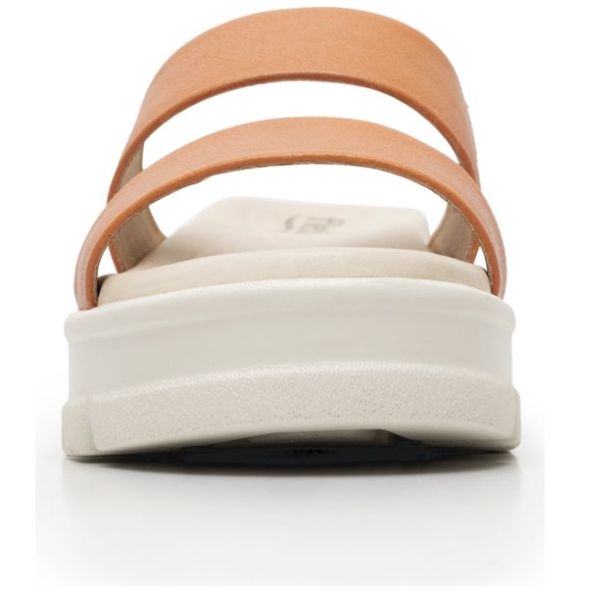 Sandalia con Doble Plataforma y Tiras Color Naranja para Mujer Flexi