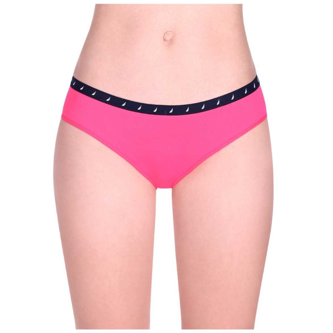 Bikini Rosa con Elástico en Contraste Náutica