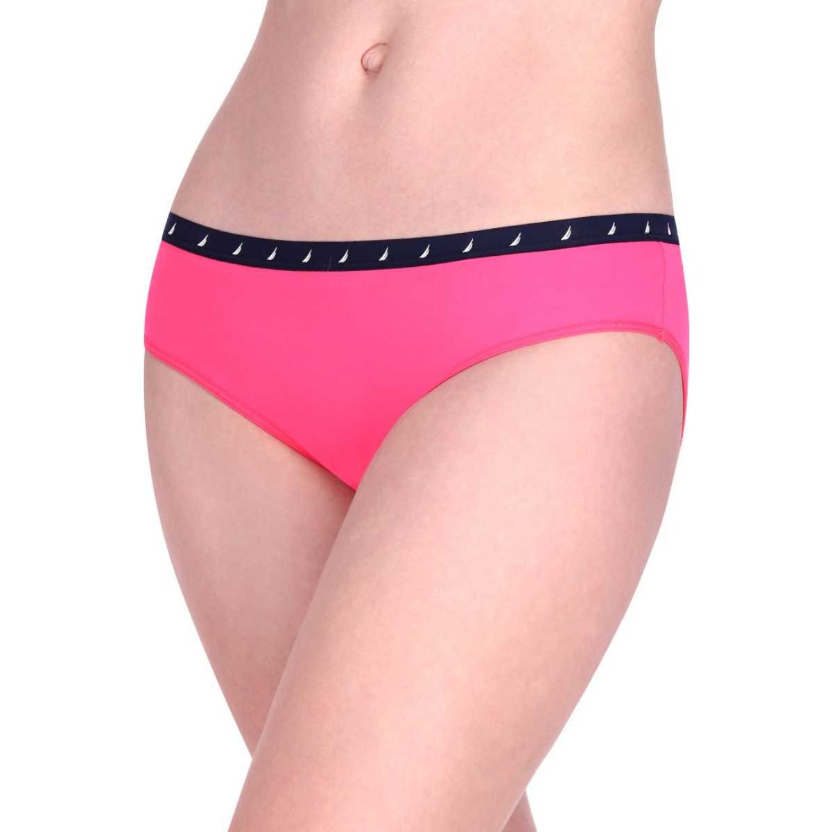 Bikini Rosa con Elástico en Contraste Náutica