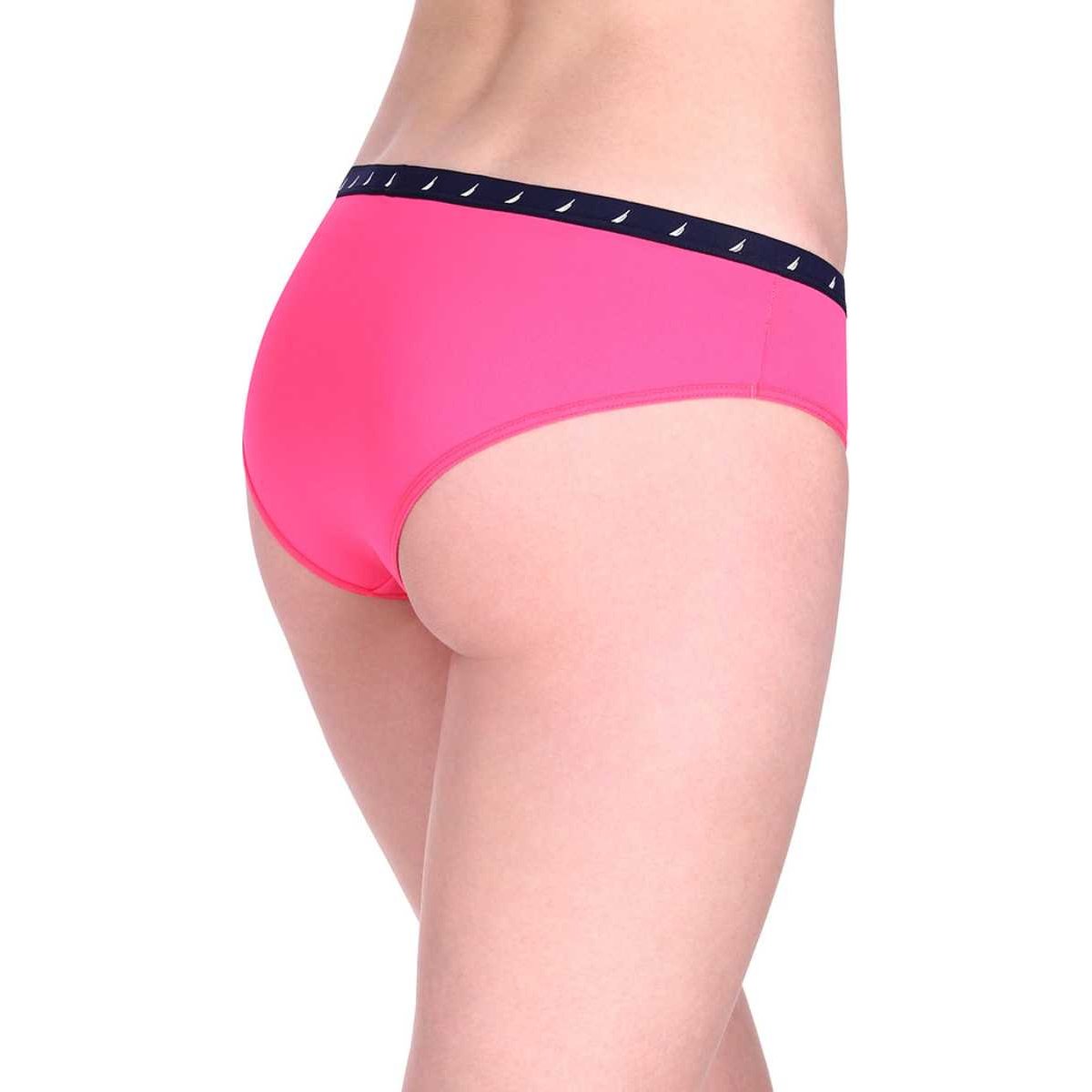 Bikini Rosa con Elástico en Contraste Náutica