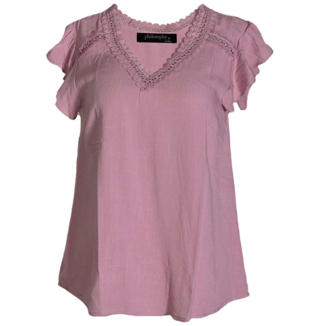 Blusa Lisa con Detalle de Encaje para Mujer  Philosophy Jr Plus