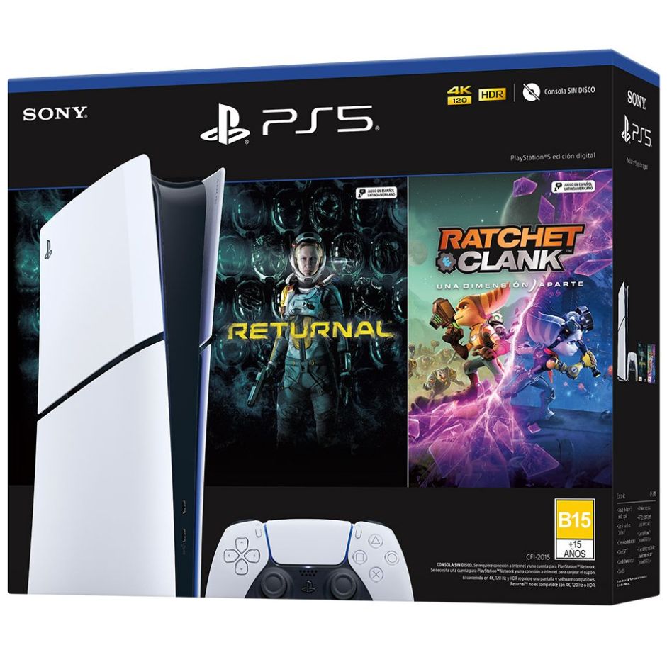Pack Consola Playstation®5 (Modelo Slim) con 2 Juegos - Versión Digital
