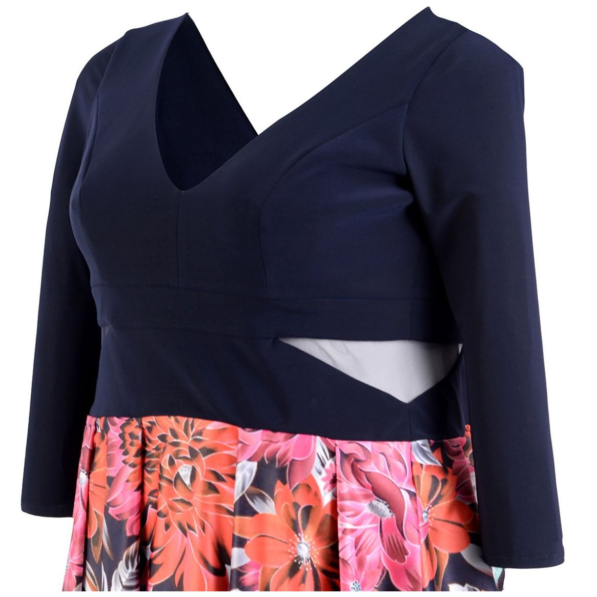 Vestido Largo de Manga Larga con Falda Estampada Nikki Italy