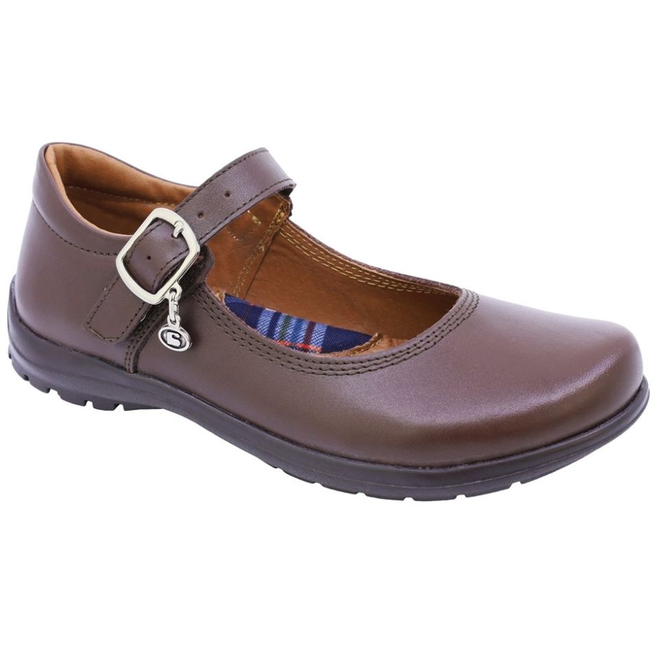 Zapato Escolar Coqueta con Velcro 15-17 Café