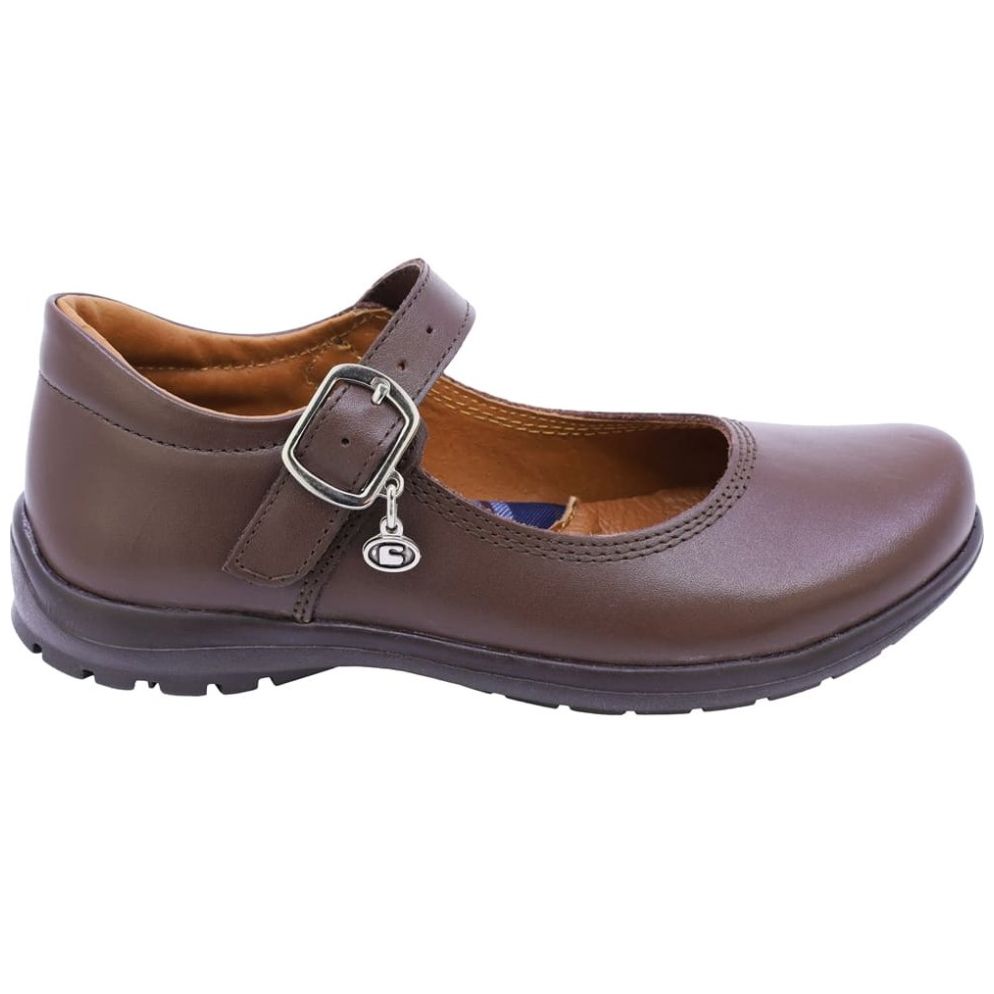 Zapato Escolar Coqueta con Velcro 15-17 Café