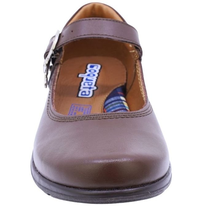 Zapato Escolar Coqueta con Velcro 15-17 Café