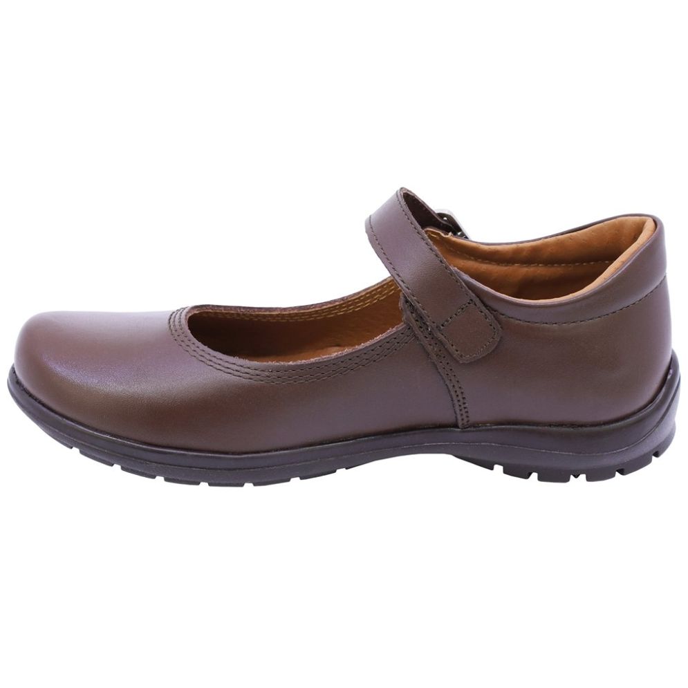 Zapato Escolar Coqueta con Velcro 15-17 Café