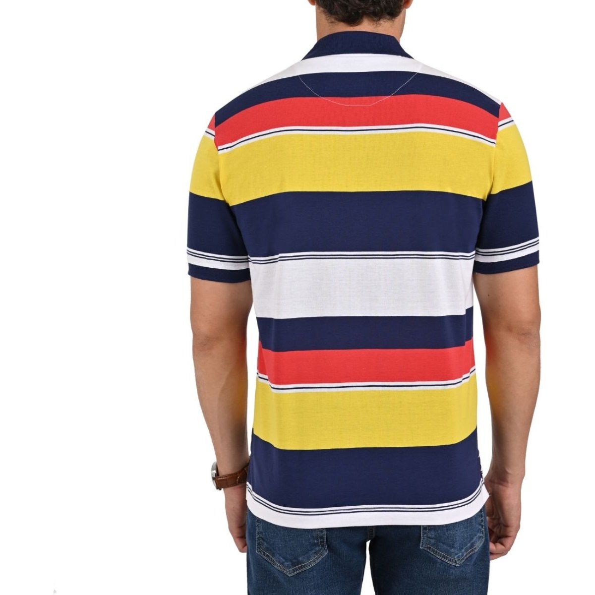 Playera Tipo Polo a Rayas Yale para Hombre Plus
