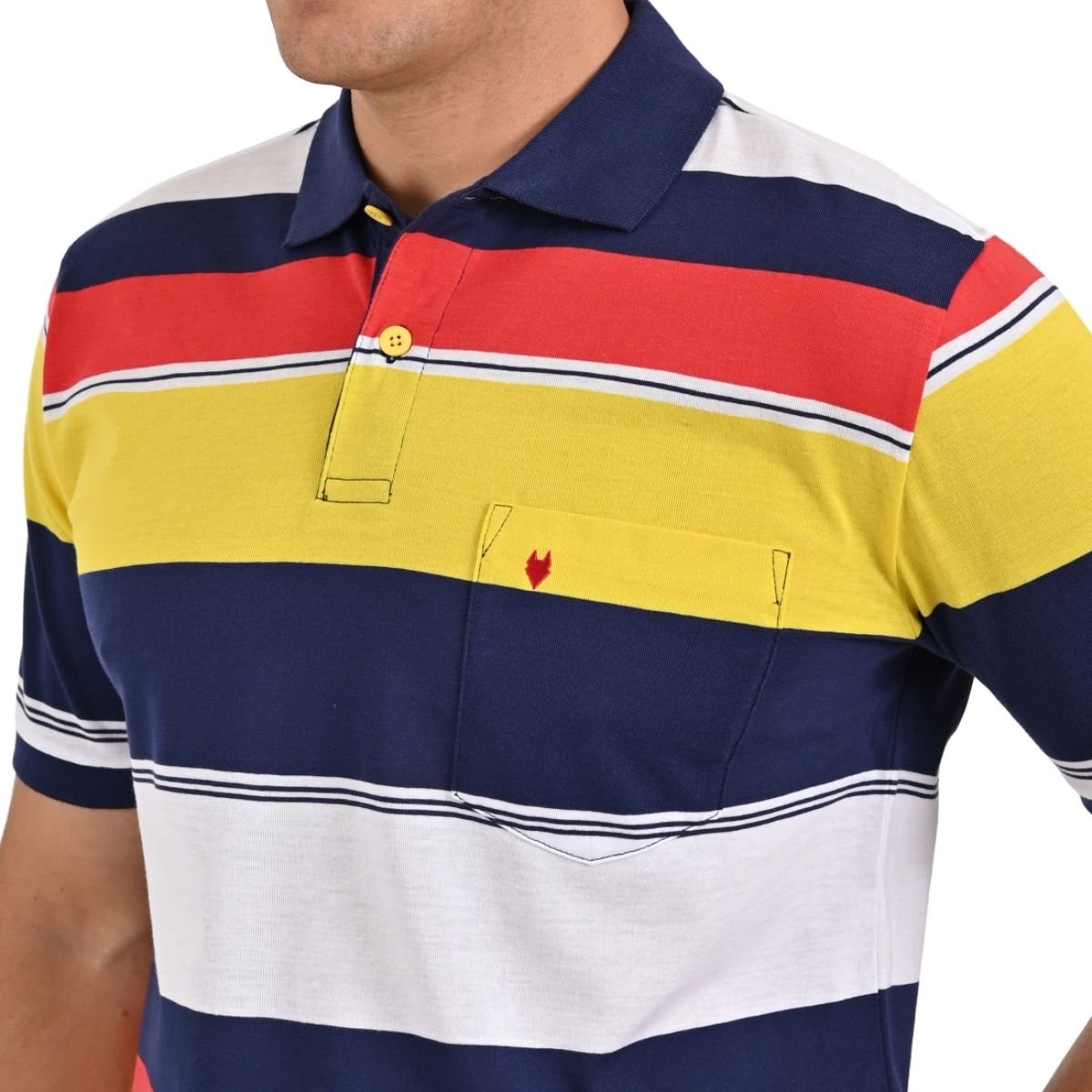 Playera Tipo Polo a Rayas Yale para Hombre Plus