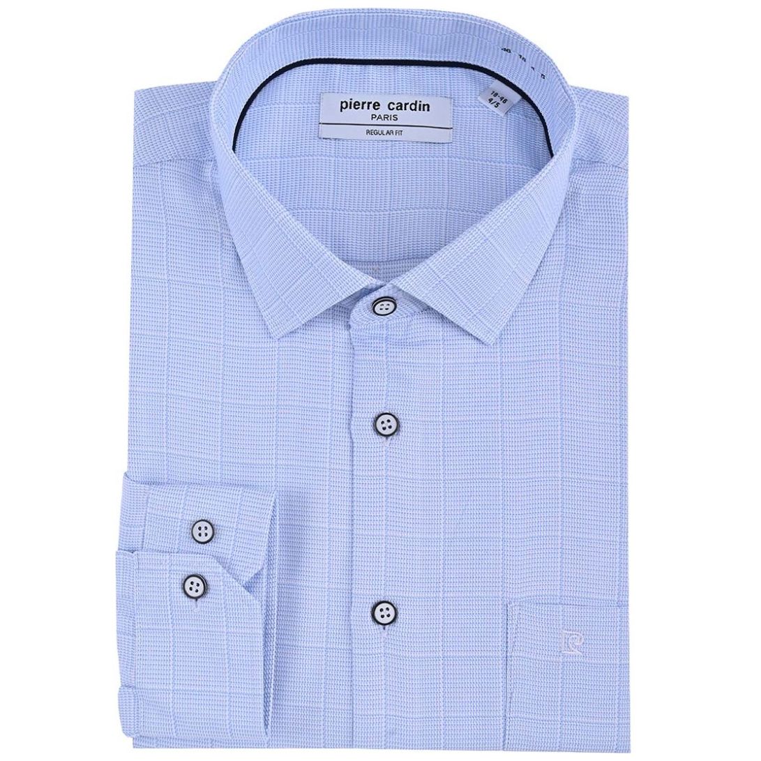 Camisa Minicuadros Manga Larga Pierre Cardin para Hombre Plus