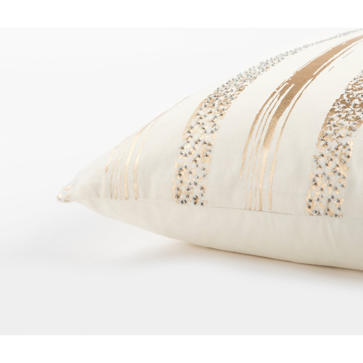 Cojin Home & Details Lineas 50X50Cm Ivory/oro