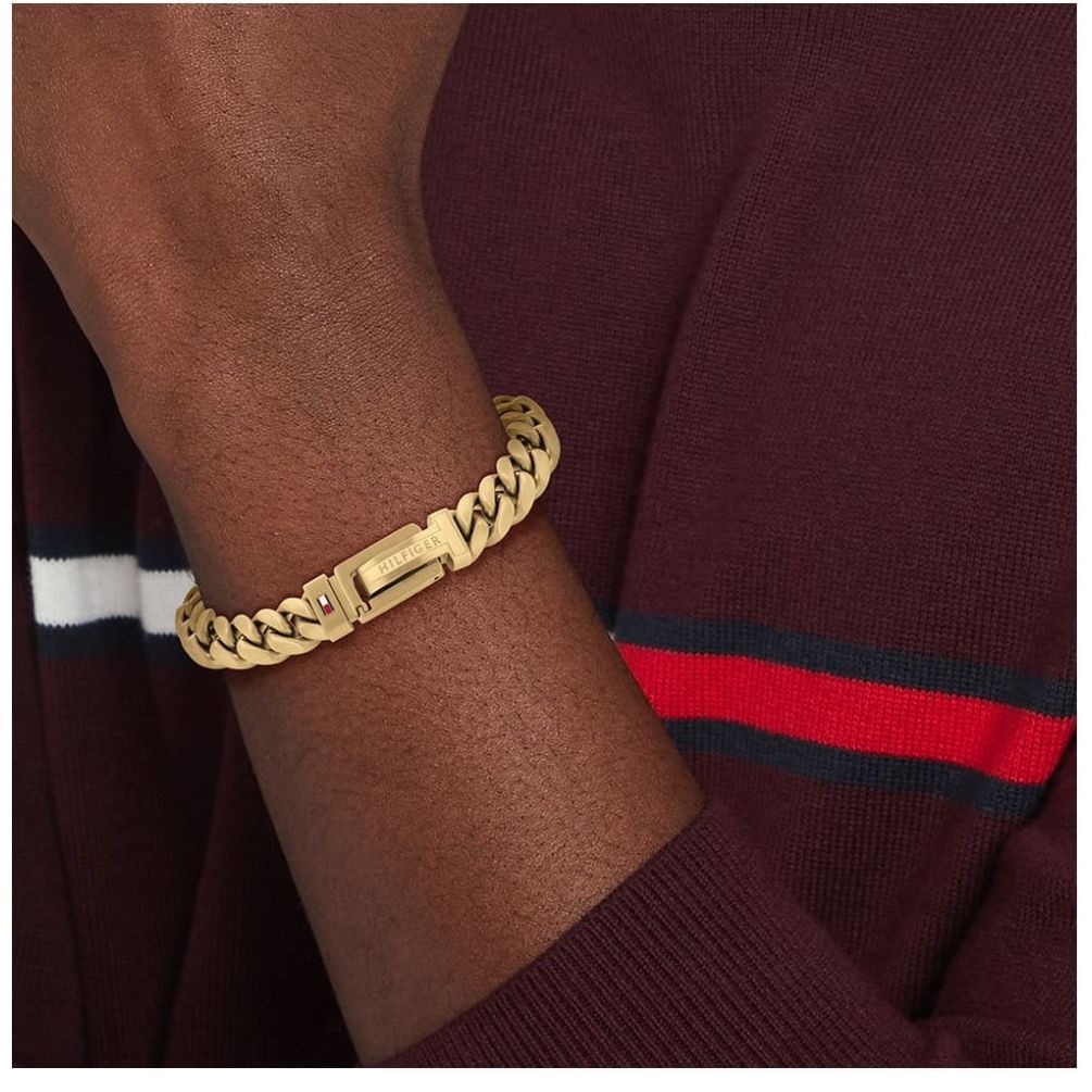 Brazalete Tommy Hilfiger de Acero Inoxidable  Dorado  para Hombre