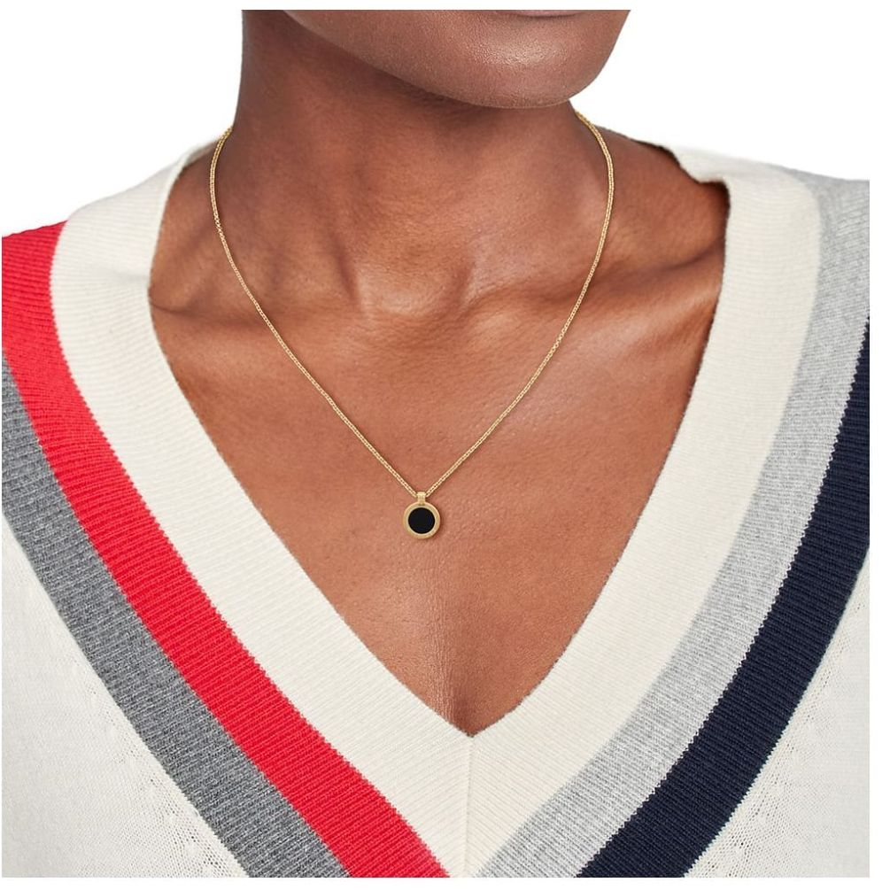 Collar Tommy Hilfiger de Acero Inoxidable y Piedra de Ónix  Dorado/negro  para Mujer