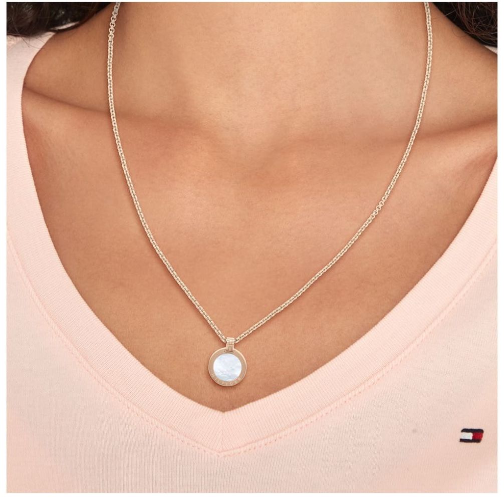 Collar Tommy Hilfiger de Acero Inoxidable  Oro Rosado/nácar para Mujer