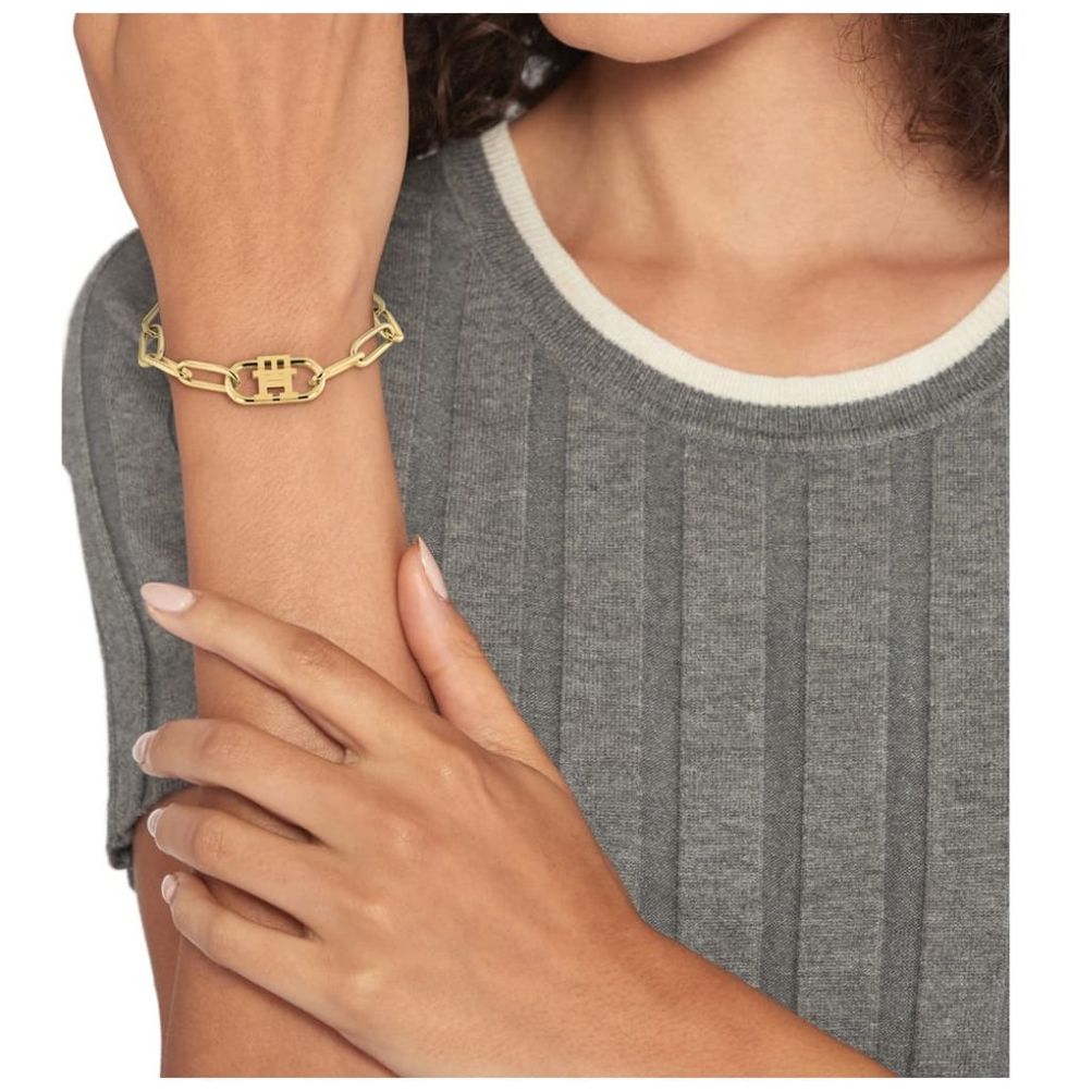 Brazalete Tommy Hilfiger de Acero Inoxidable  Dorado  para Mujer