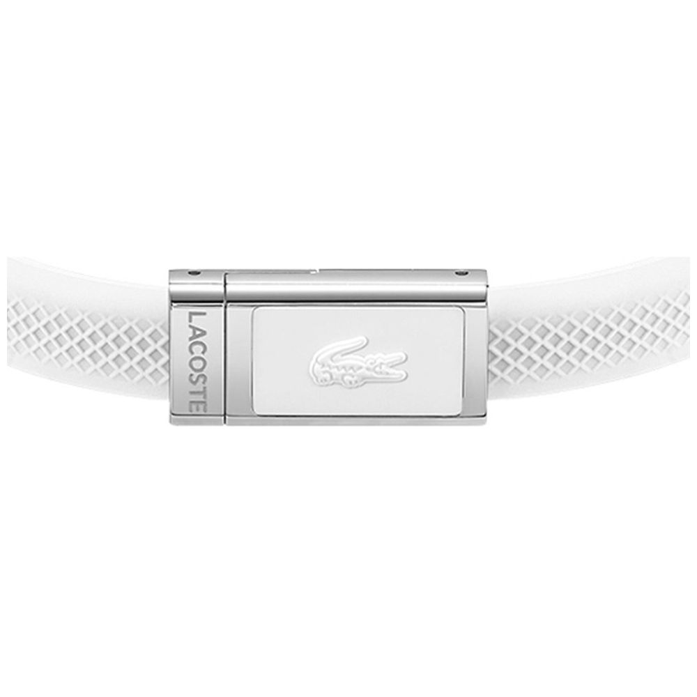 Brazalete Lacoste de Acero Inoxidable y Silicona Plateado/blanco para Mujer