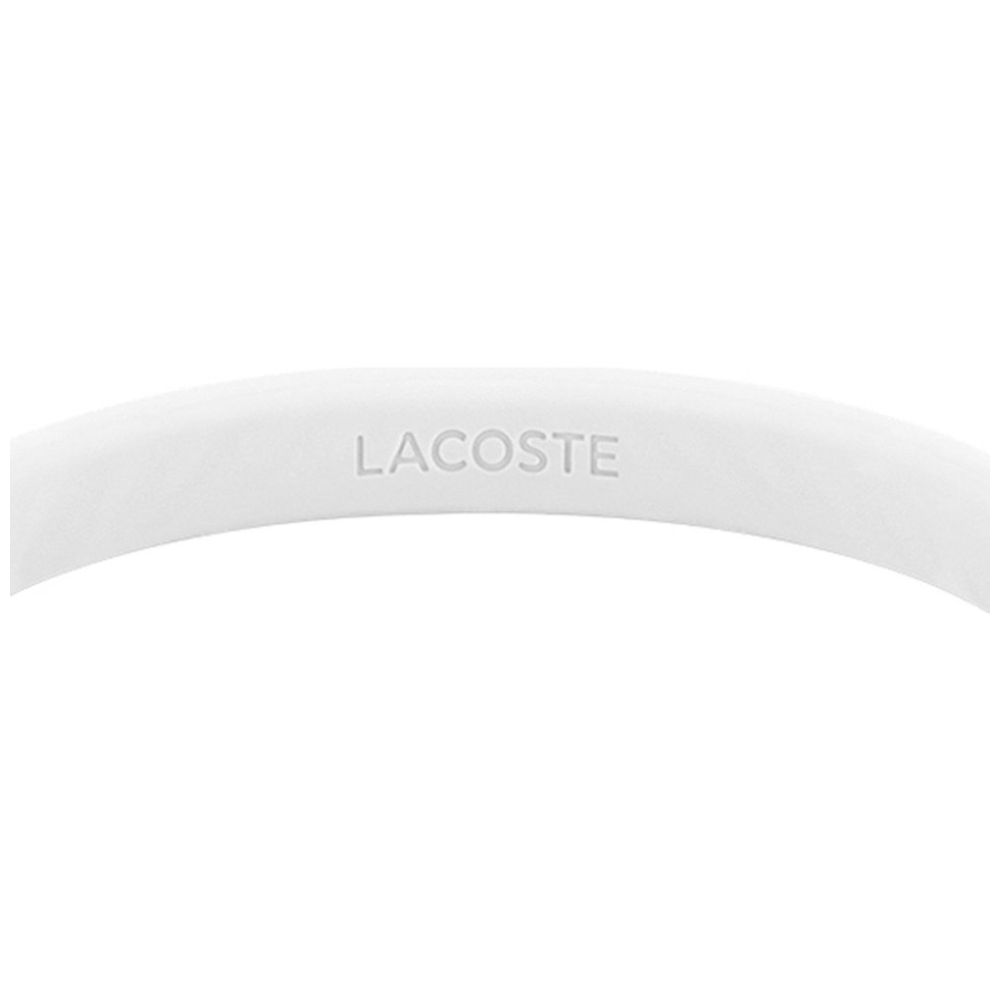 Brazalete Lacoste de Acero Inoxidable y Silicona Plateado/blanco para Mujer