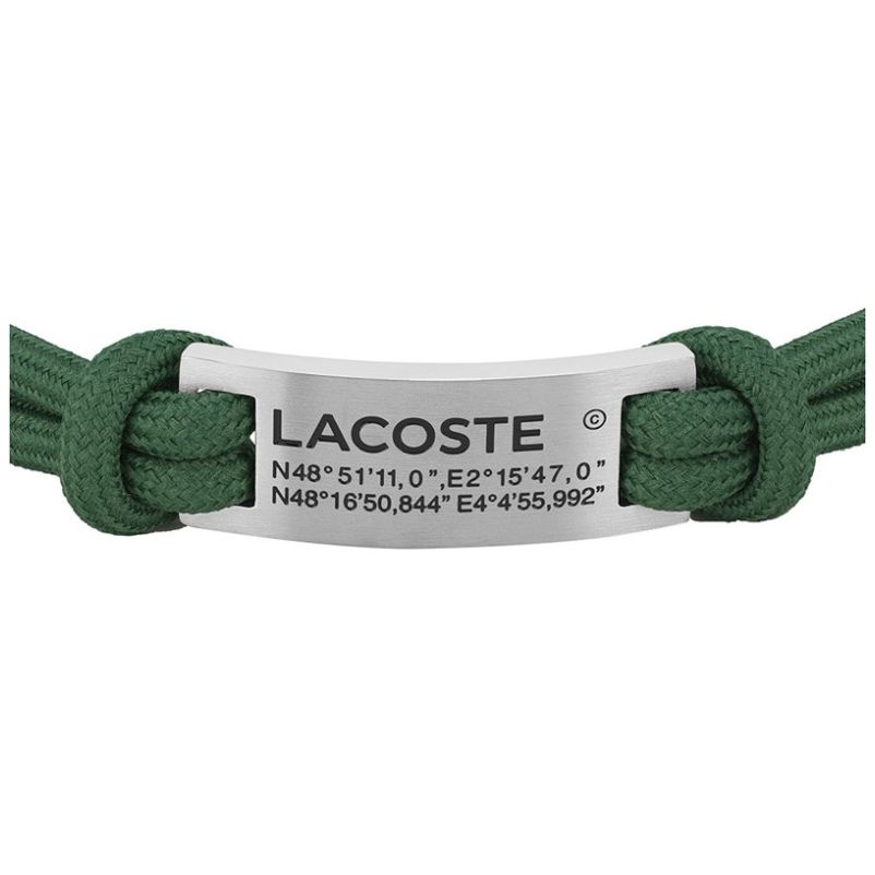 Brazalete  Lacoste de Acero Inoxidable y Plástico Oceánico  Plateado/verde para Hombre