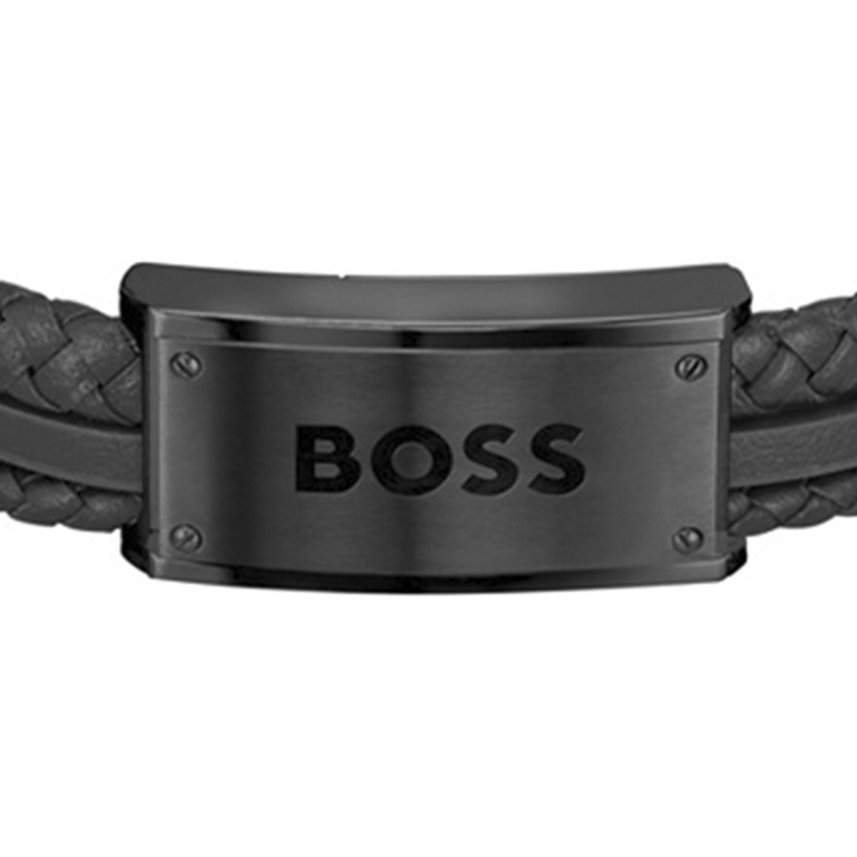 Brazalete  Boss de Acero Inoxidable, Cuero y Algodón  para Hombre