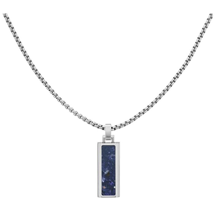 Collar Tommy Hilfiger de Acero Inoxidable y Piedra de Sodalita  Plateado/azul  para Mujer