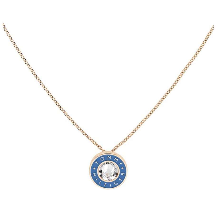 Collar Tommy Hilfiger de Aceroinoxidable y Cristal Oro Rosado/plateado  para Mujer