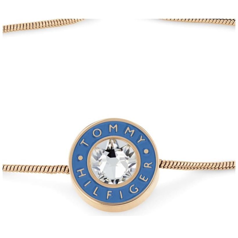 Brazalete Tommy Hilfiger de Aceroinoxidable y Cristal Oro Rosado/azul  para Mujer