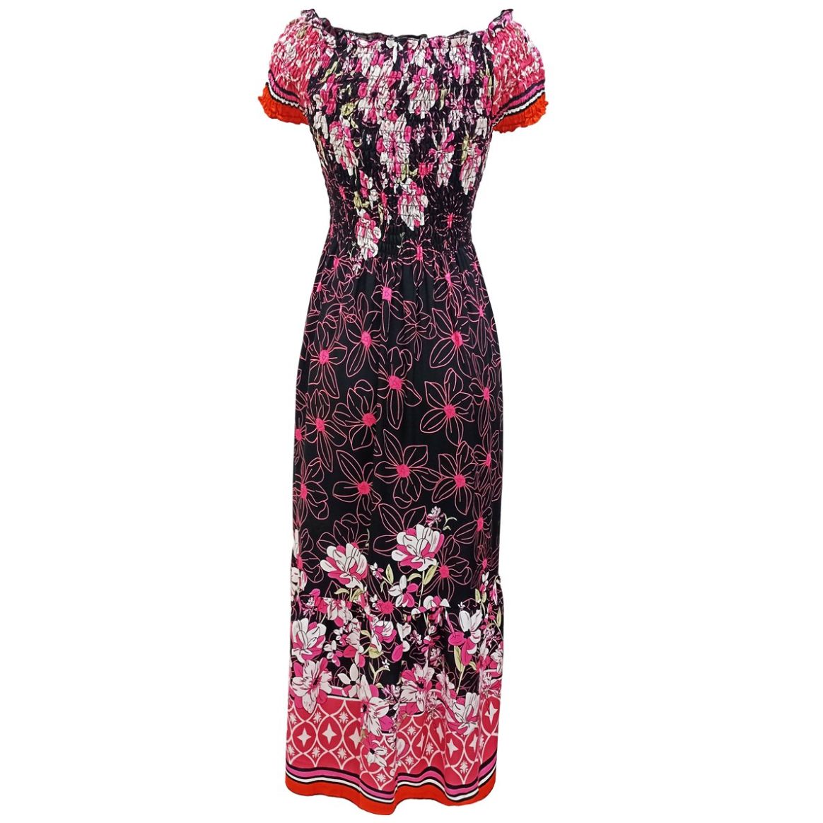 Vestido Largo Estampado Cafeina