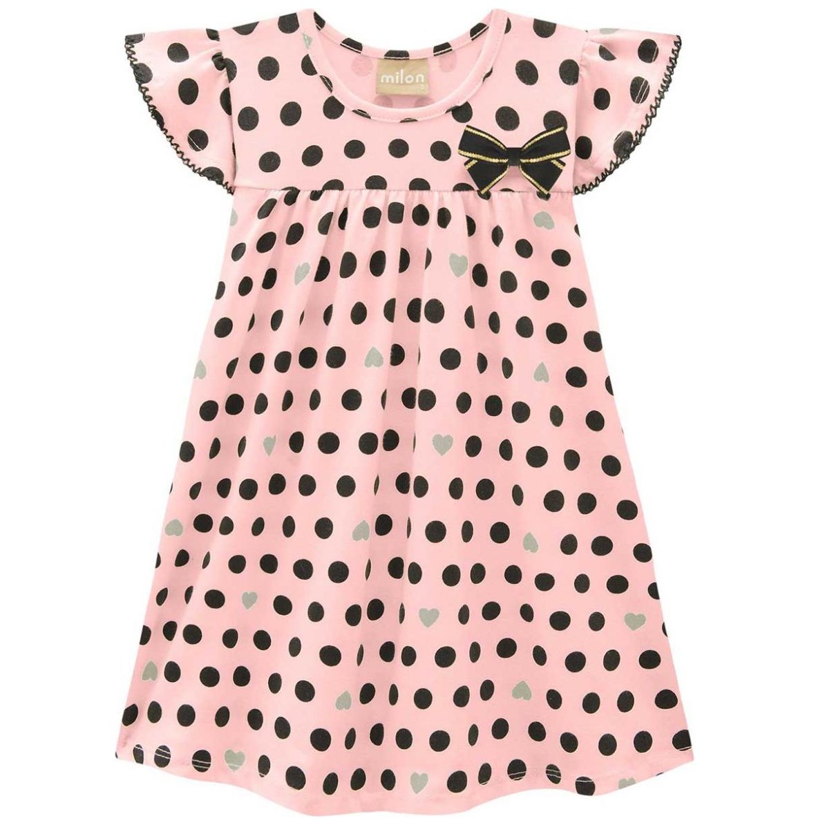 Vestido para Bebé Estampado de Puntos con Moño Milon