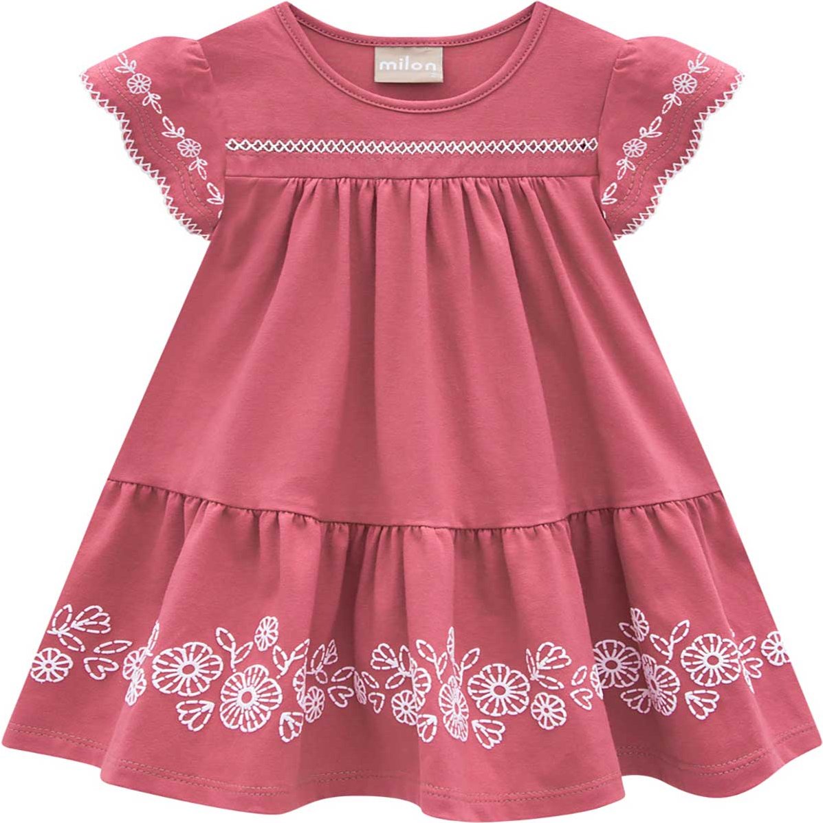 Vestido para Bebé Manga Corta con Estampado Milon