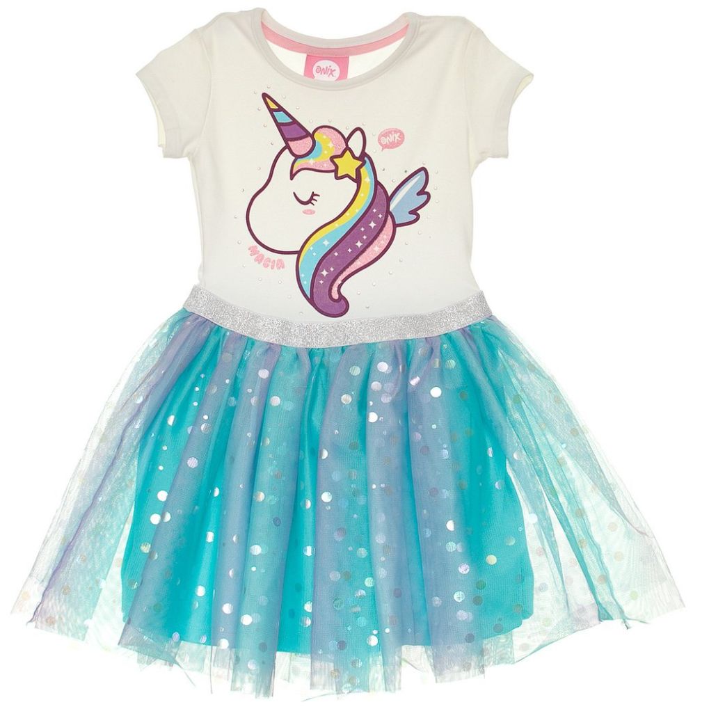 Vestido Manga Corta para Niña Onix