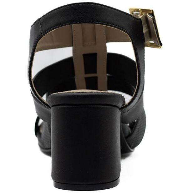 Sandalia Tiras con Ajuste Negro Elle