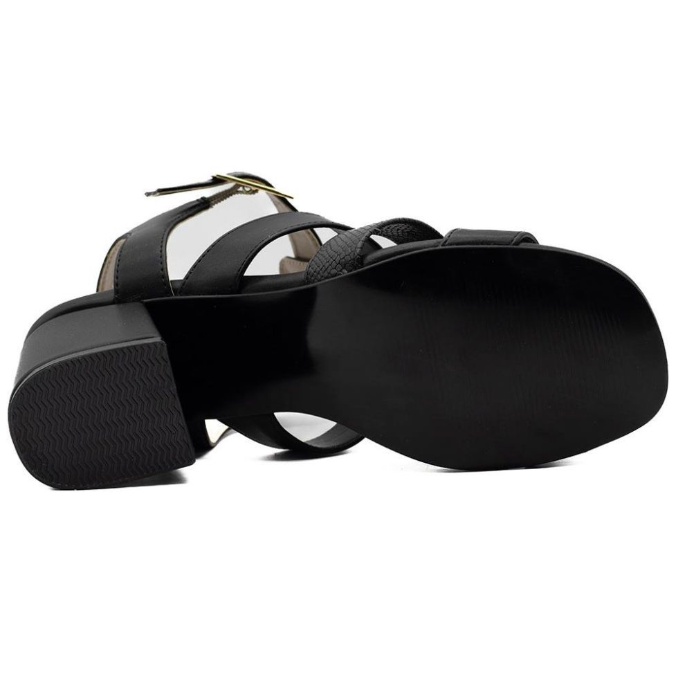 Sandalia Tiras con Ajuste Negro Elle