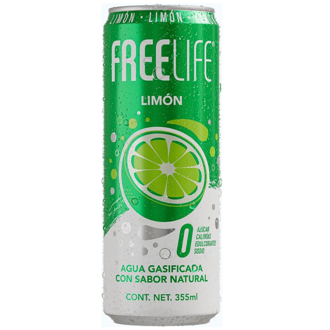  Agua Gasificada con Extracto de Limon Freelife 355 Ml