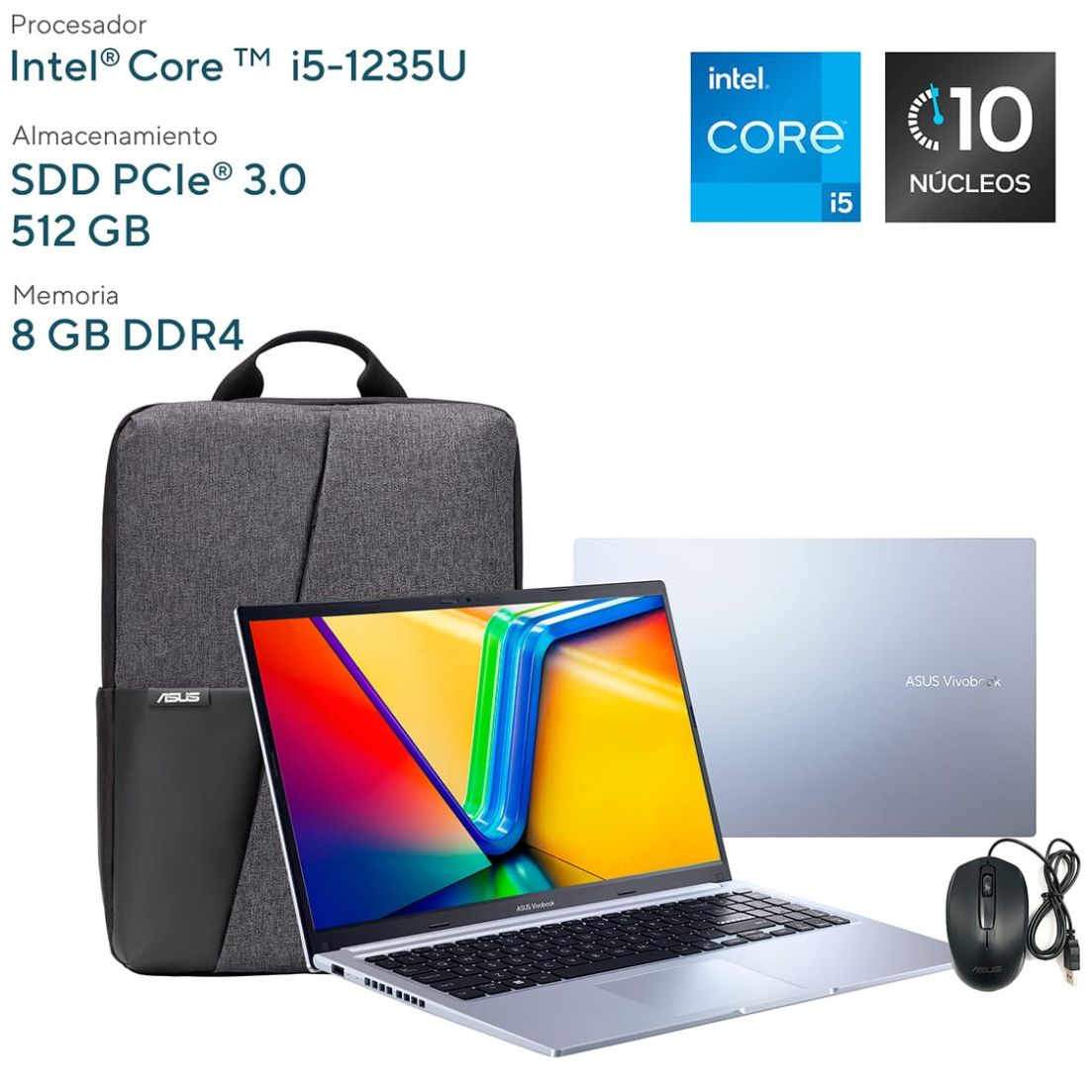 Laptop Asus Vivobook X1502Za-Ej2070W Intel Core I5 12Th 8 Ram 512 Gb